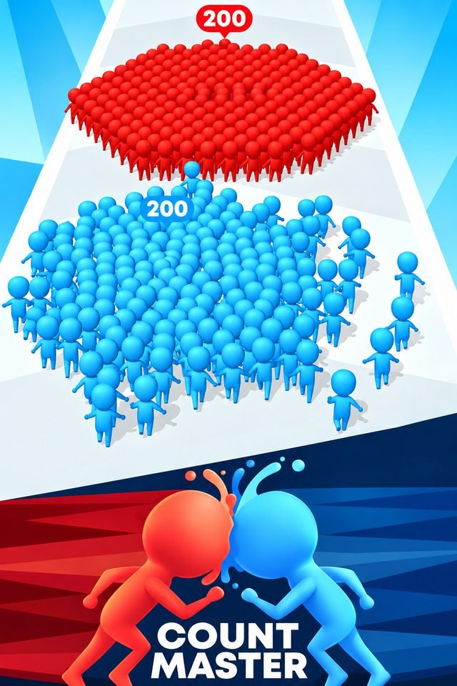 Count Master: multidão azul contra multidão vermelha